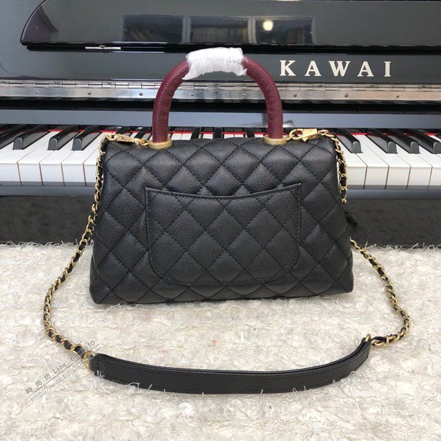 Chanel女包 92990 Chanel鏈條包 小顆粒球紋皮 最頂級複刻手工製作 香奈兒爆款小號手提女包  djc3949